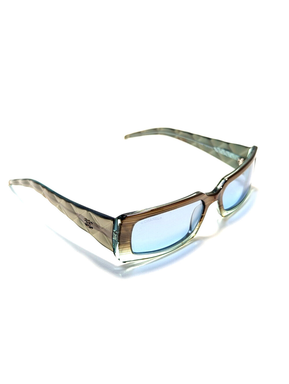 Chanel 5046 c.67477C Blue UV Brown Rectangle Women's Chic Sunglasses 54-17-135